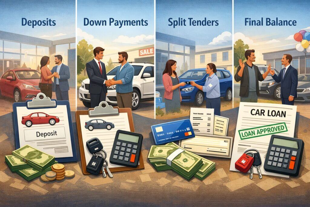 How Vehicle Transactions Really Flow: Deposits, Down Payments, Split Tenders, and Final Balance
