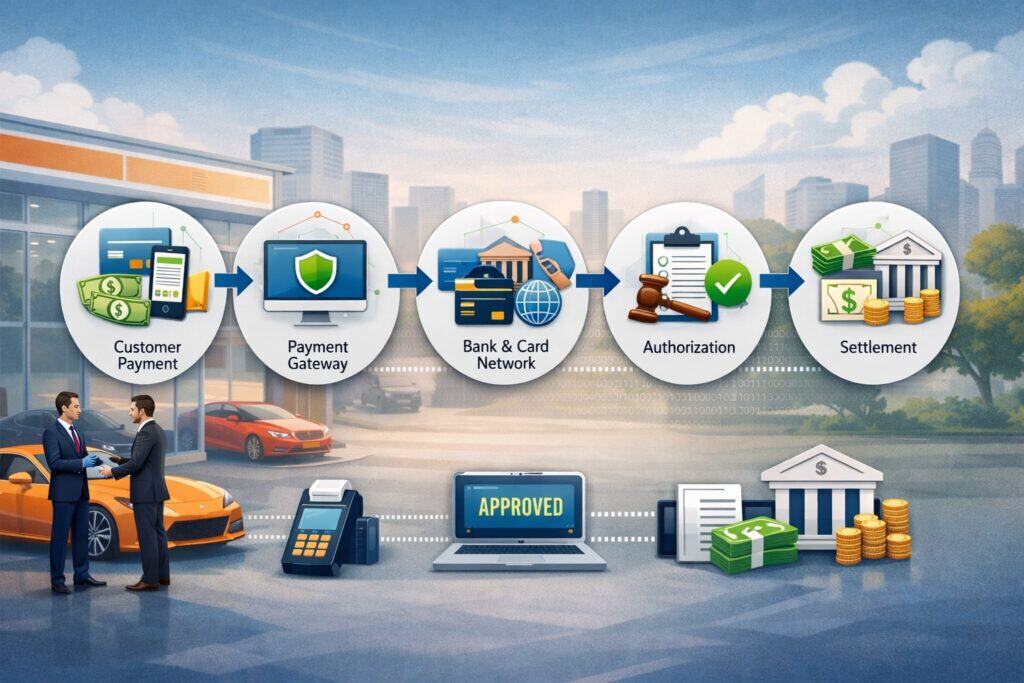 The Auto Dealer Payment Processing Transaction Flow: Authorization to Settlement