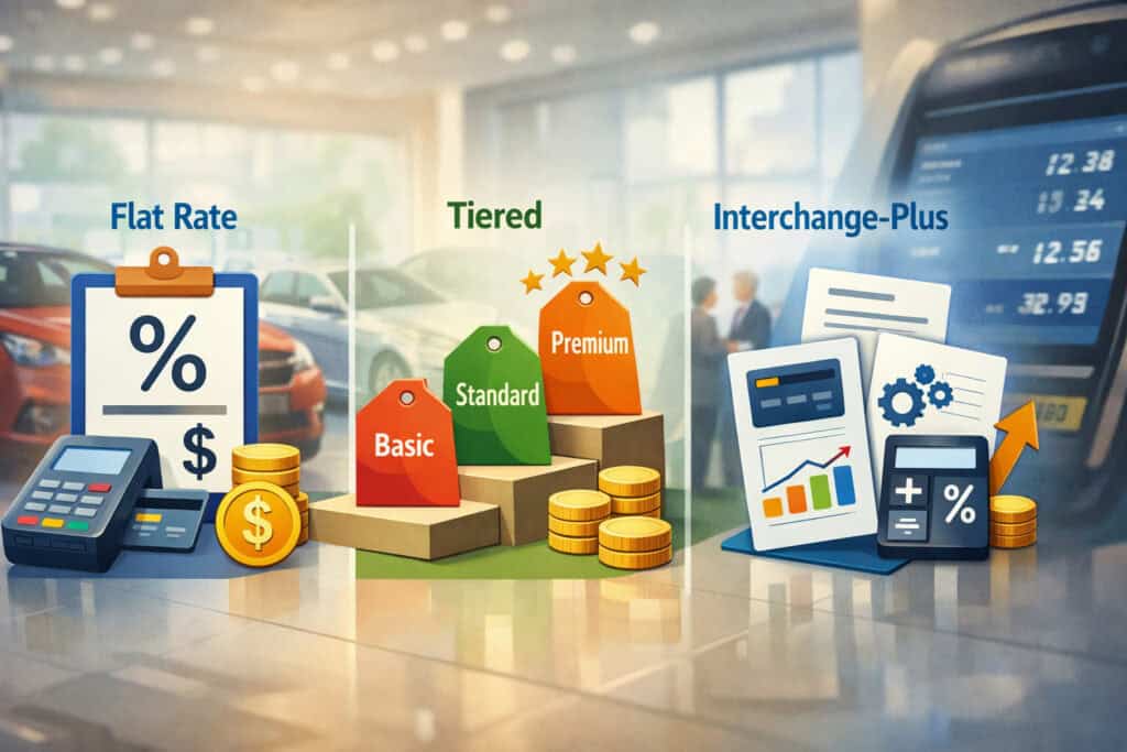 Pricing Models Dealers See: Flat Rate, Tiered, and Interchange-Plus